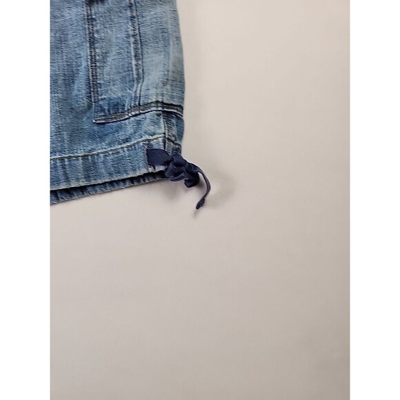 LRL Lauren Jeans Co Shorts Womens 10 Blue Cargo Denim Flat Front Ties - Picture 7 of 10